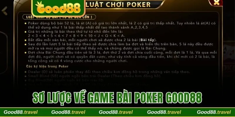 Sơ lược về game bài Poker Good88